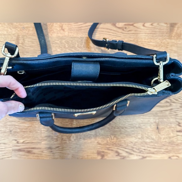 Michael Kors Black Saffiano Leather Satchel Handbag - Picture 8 of 11